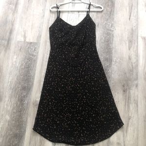 Black and brown midi slip dress purchased from Envy + Grace